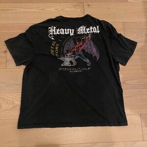 All Saints Men's Heavy Metal Graphic T-Shirt | Size 2XL | Black